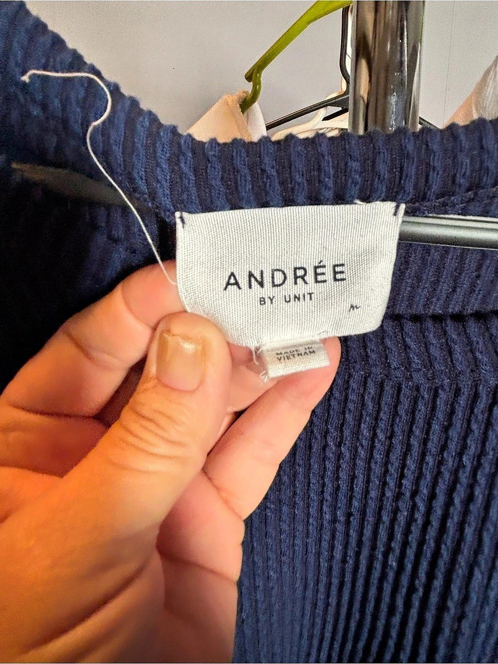 Andrée by Unit Ribbed Tunic Blue Size Medium - Picture 2 of 3